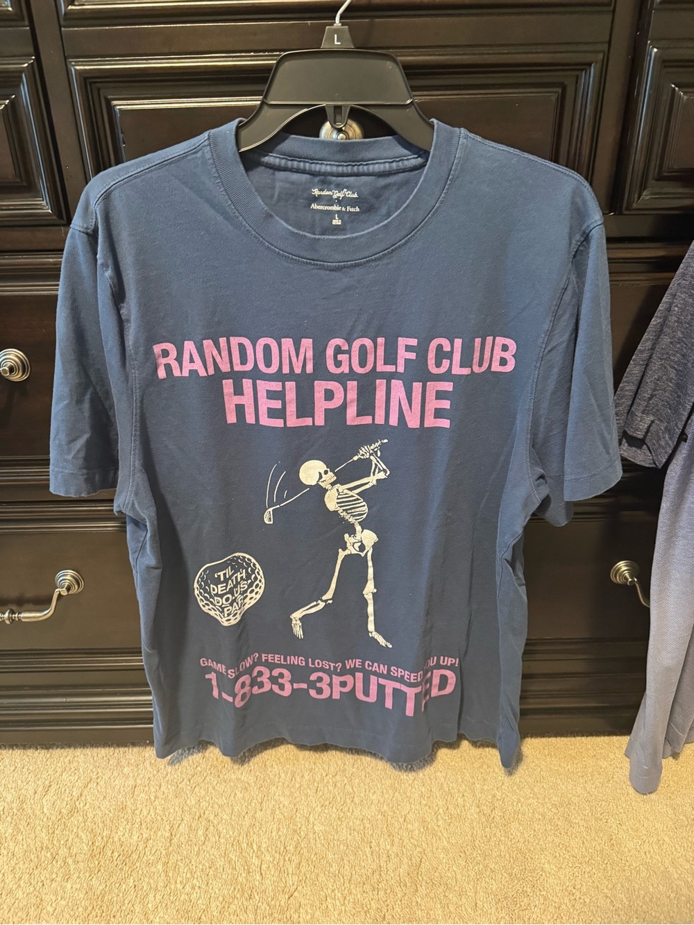 Abercrombie & Fitch Navy Tee with Pink Graphic